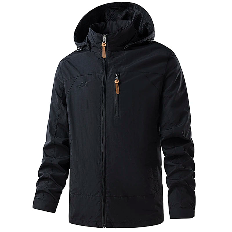 Jacket Men's Spring Autumn New Men Jacket Solid Color Hooded Jackets Casual Coat Men's Business Coats Size M-6XL 7XL Hat Detacha