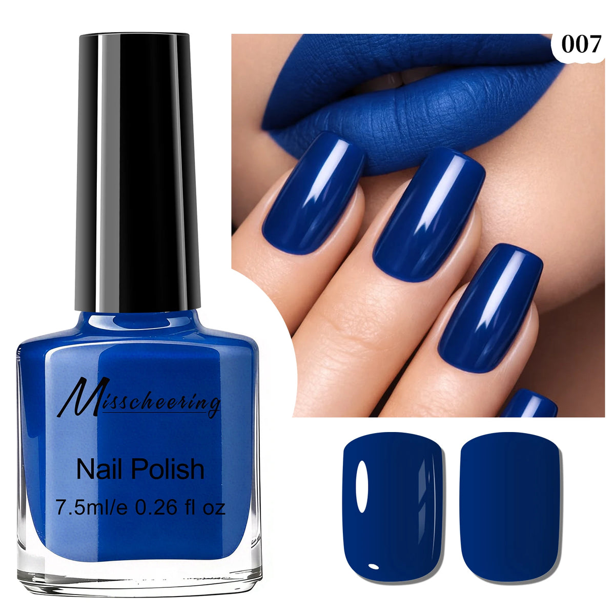 Misscheering Water-Based Peel Off Nail Polish 7.5ml Quick Air Dry Glossy Long Lasting Removable Nail Varnish No UV Needed Easy