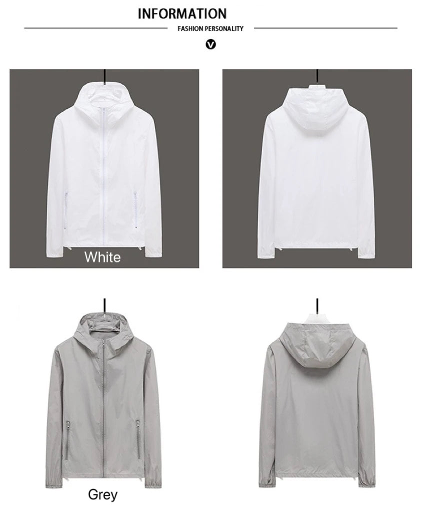 Men Hooded Jacket Summer Breathable Sunshade Coat Boy Sun Protection Clothing Fishing Hunting Clothes Quick Dry Skin Windbreaker