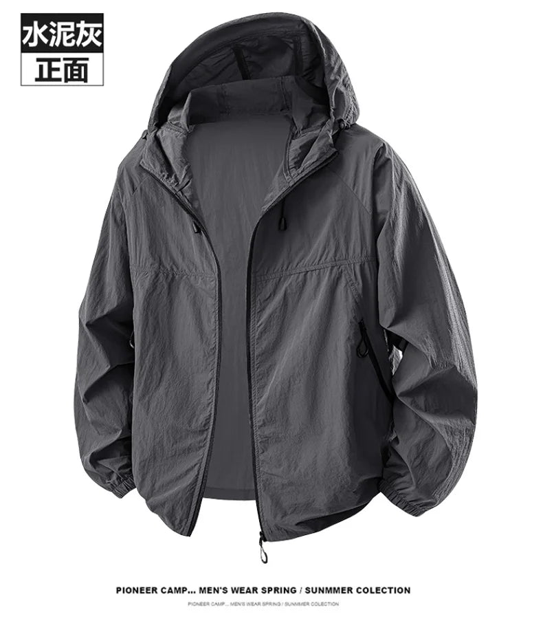 Summer Couple`s Hiking Jackets Men Fishing Cycling Hooded Gym Sports Running Coat Outdoor Sun-Protective Jacket Women Clothing