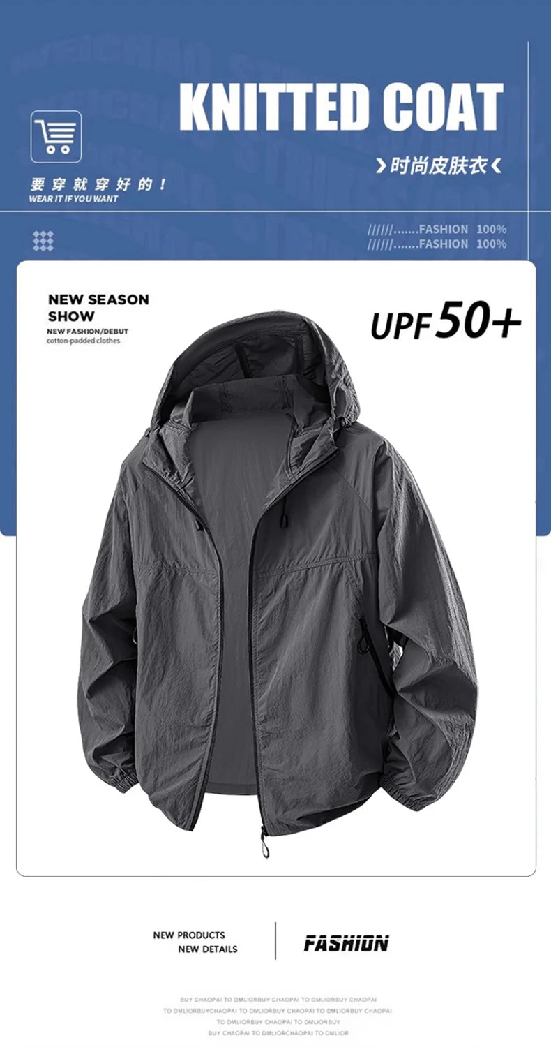 Summer Couple`s Hiking Jackets Men Fishing Cycling Hooded Gym Sports Running Coat Outdoor Sun-Protective Jacket Women Clothing