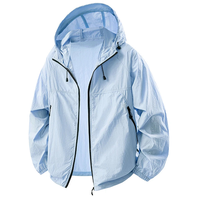Summer Couple`s Hiking Jackets Men Fishing Cycling Hooded Gym Sports Running Coat Outdoor Sun-Protective Jacket Women Clothing