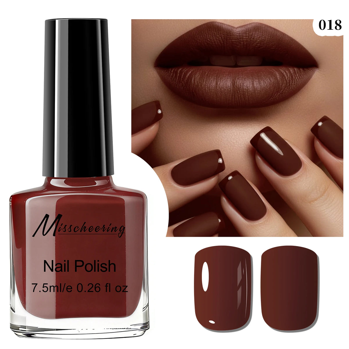 Misscheering Water-Based Peel Off Nail Polish 7.5ml Quick Air Dry Glossy Long Lasting Removable Nail Varnish No UV Needed Easy