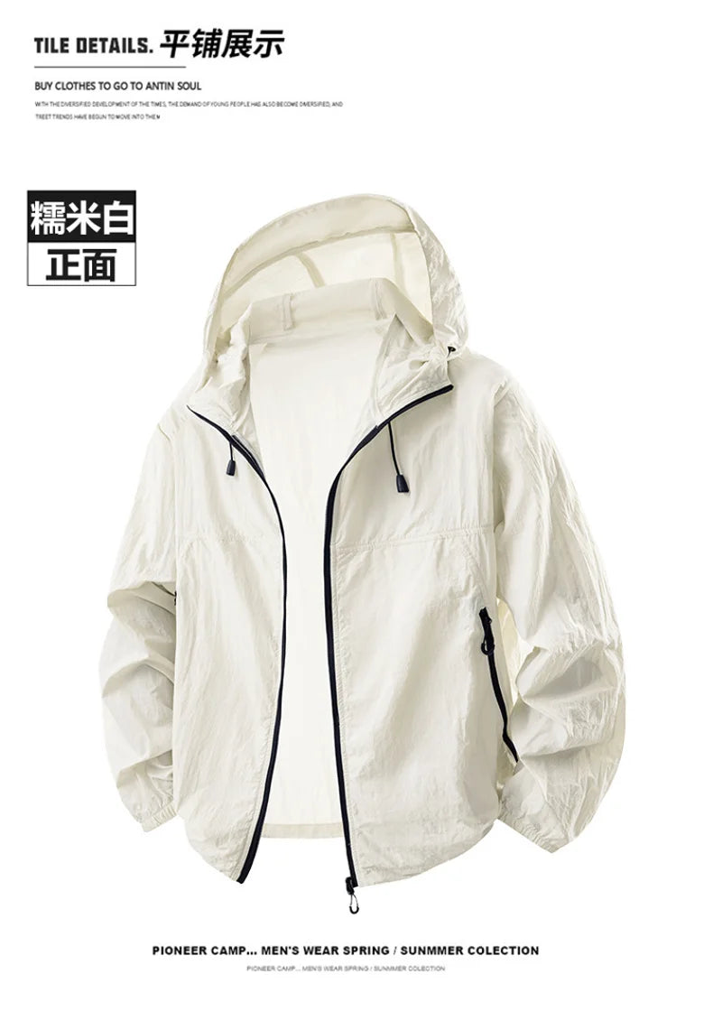 Summer Couple`s Hiking Jackets Men Fishing Cycling Hooded Gym Sports Running Coat Outdoor Sun-Protective Jacket Women Clothing