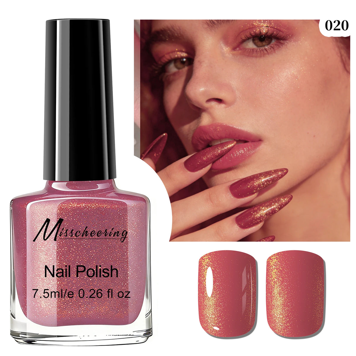 Misscheering Water-Based Peel Off Nail Polish 7.5ml Quick Air Dry Glossy Long Lasting Removable Nail Varnish No UV Needed Easy