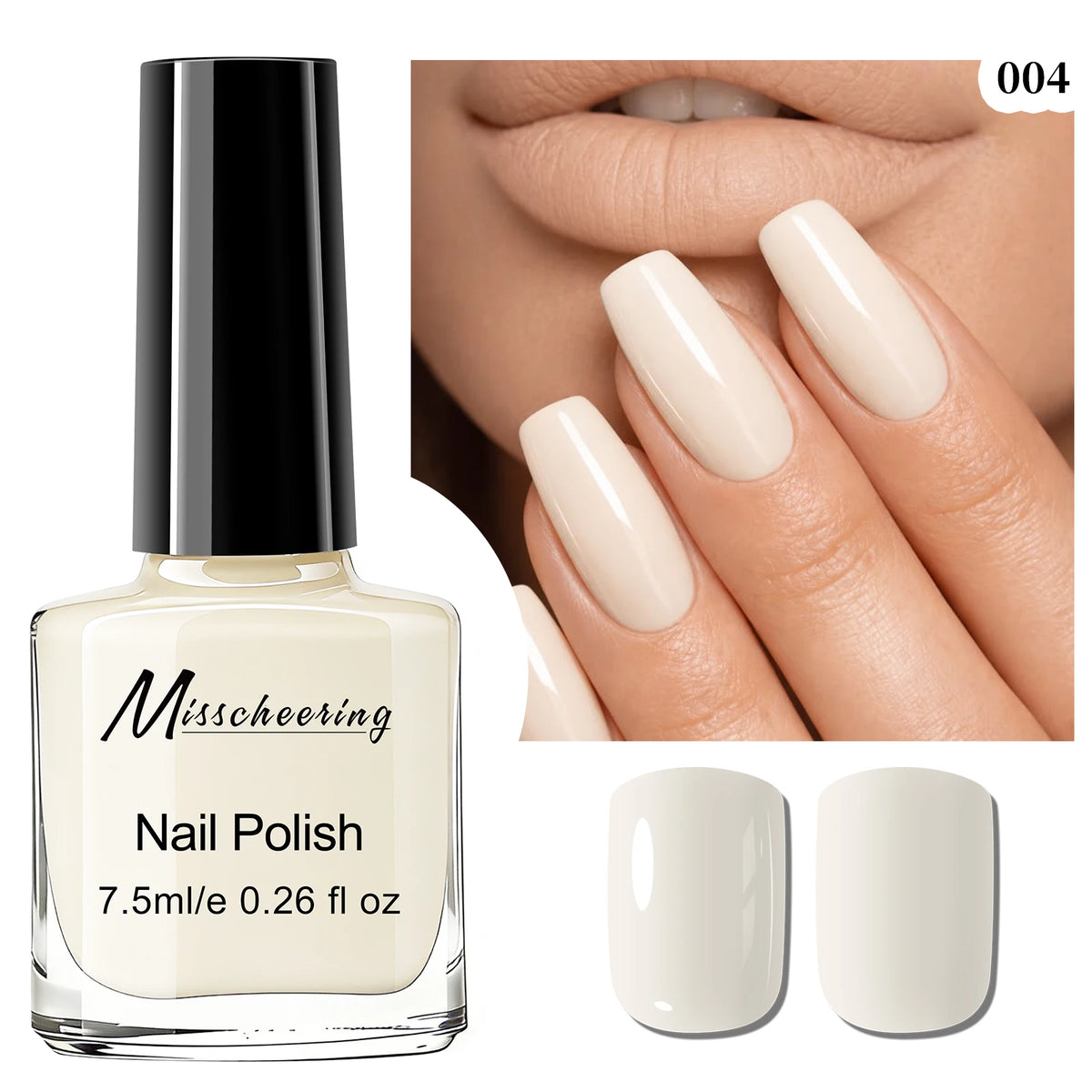 Misscheering Water-Based Peel Off Nail Polish 7.5ml Quick Air Dry Glossy Long Lasting Removable Nail Varnish No UV Needed Easy