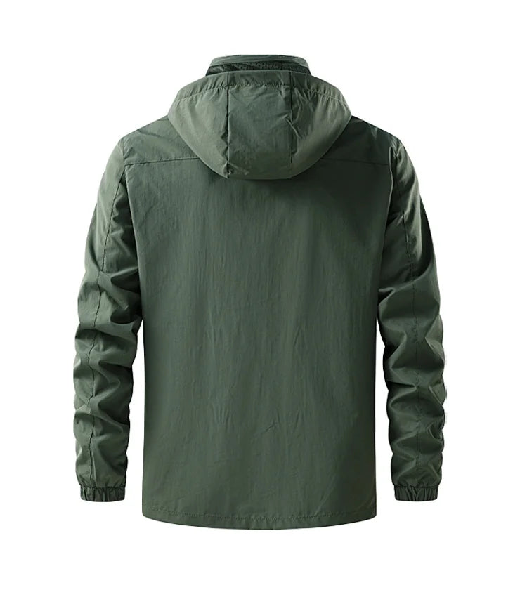 Jacket Men's Spring Autumn New Men Jacket Solid Color Hooded Jackets Casual Coat Men's Business Coats Size M-6XL 7XL Hat Detacha