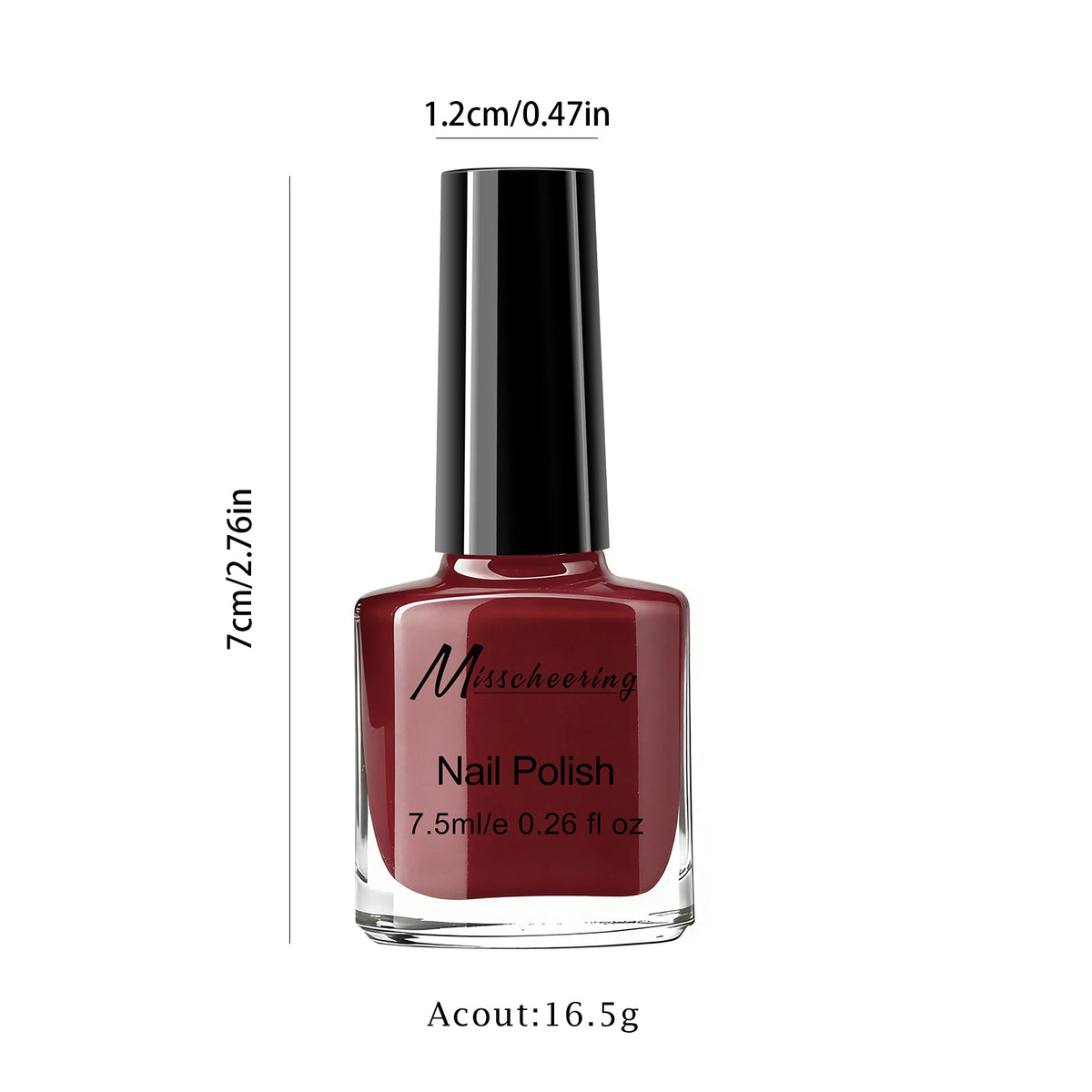 Misscheering Water-Based Peel Off Nail Polish 7.5ml Quick Air Dry Glossy Long Lasting Removable Nail Varnish No UV Needed Easy