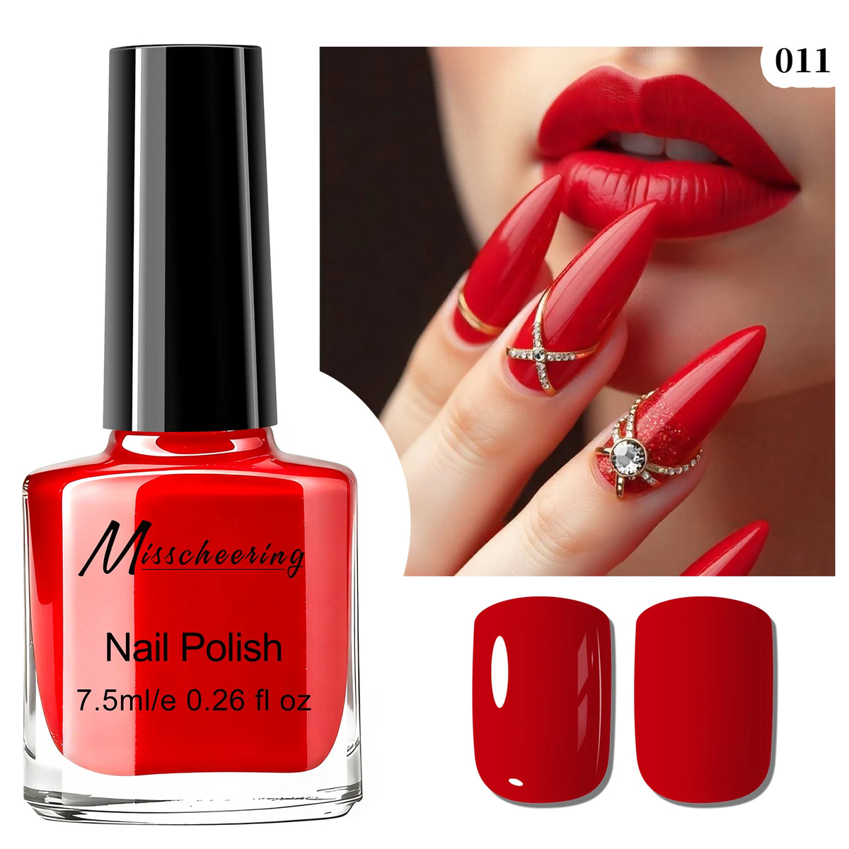 Misscheering Water-Based Peel Off Nail Polish 7.5ml Quick Air Dry Glossy Long Lasting Removable Nail Varnish No UV Needed Easy
