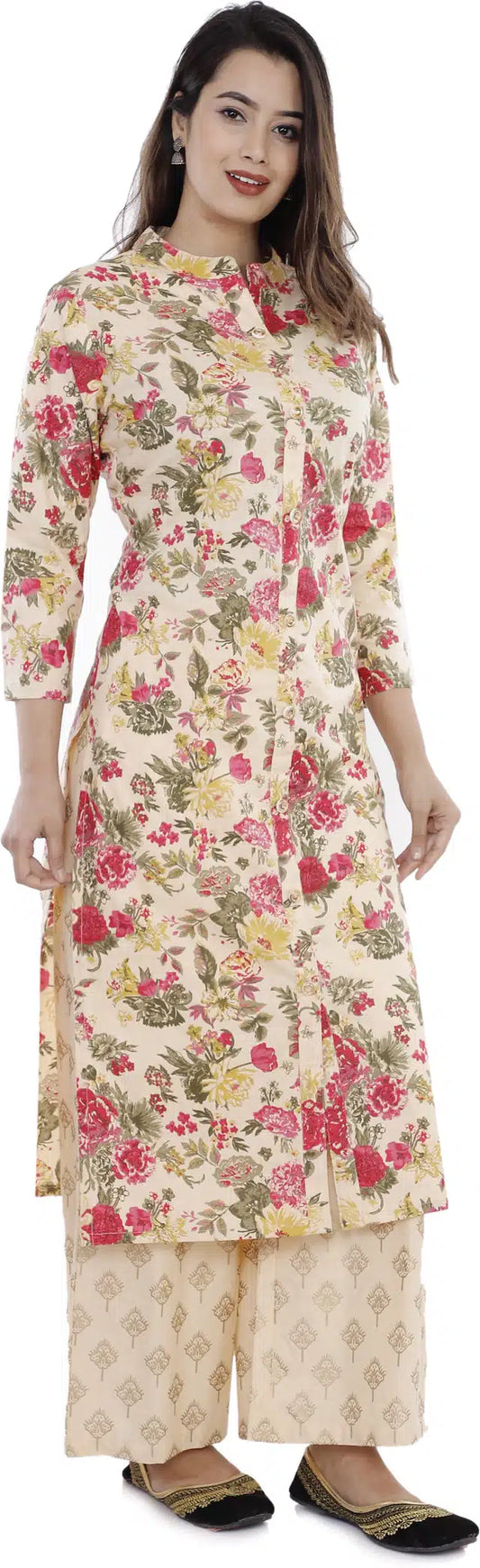 Pure Cotton Kurti for Women | Cream | Breathable Everyday Ethnic Wear