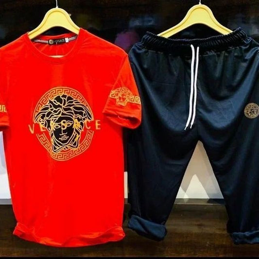 Men's Summer Tracksuit — Red & Black