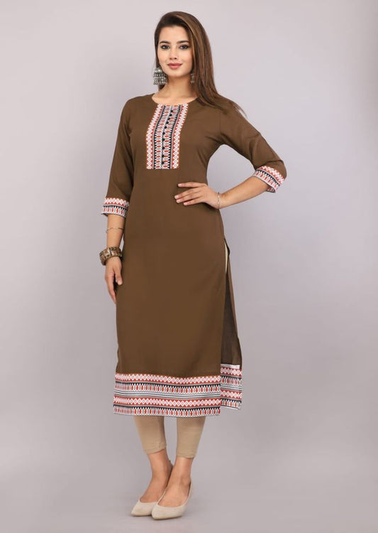 Women's Floral Rayon Kurti | Lightweight Ethnic Casual Wear