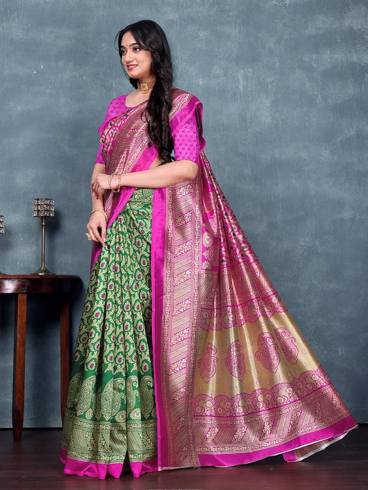 Peach Printed Georgette Saree | Everyday Elegance for Women