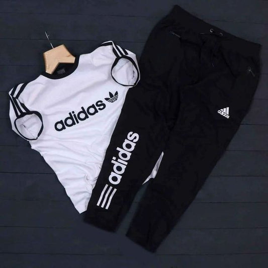 Men's Summer Tracksuit — White & Black
