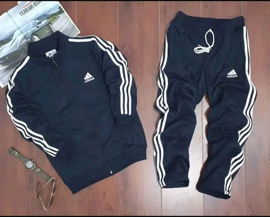 Men's Lycra Tracksuit — Navy Blue