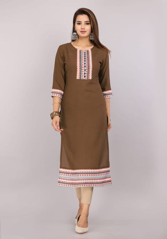 Women's Floral Rayon Kurti | Lightweight Ethnic Casual Wear