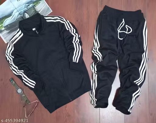 Men's Premium Lycra Tracksuit — Black