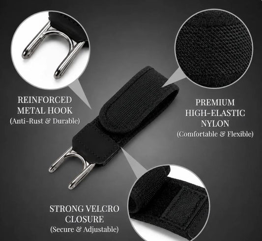 Metal Adjustable No-Buckle Belt for Men & Women with Hook (Pack of 2)