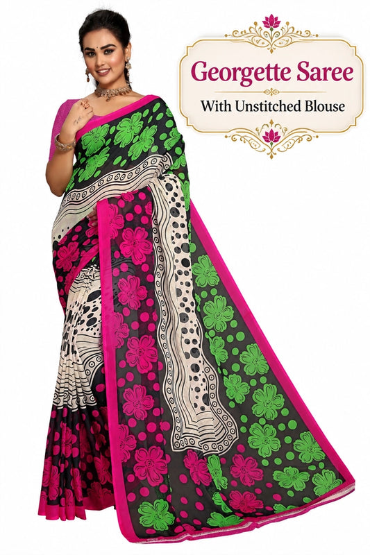 Striped Chanderi Silk Saree | Elegant Lightweight Ethnic Wear
