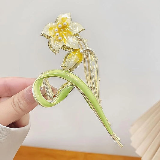 Pearl Jaw Hair Claw Clips — Lily Design for Women & Girls